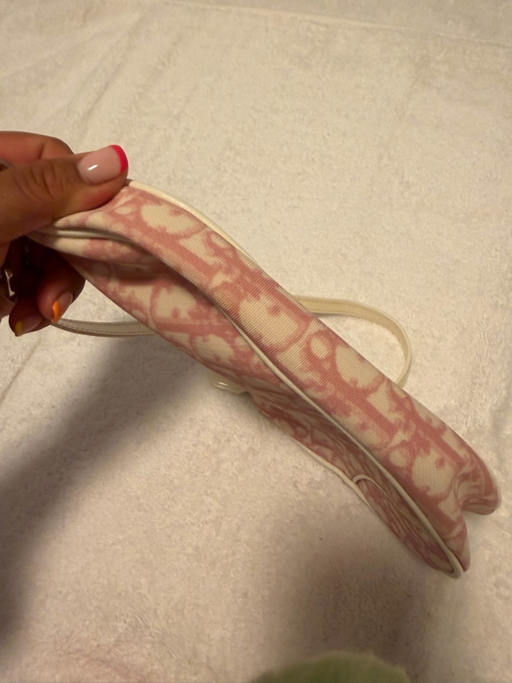 Vintage Christian Dior pink monogram saddle pochette - Picture 8 of 14